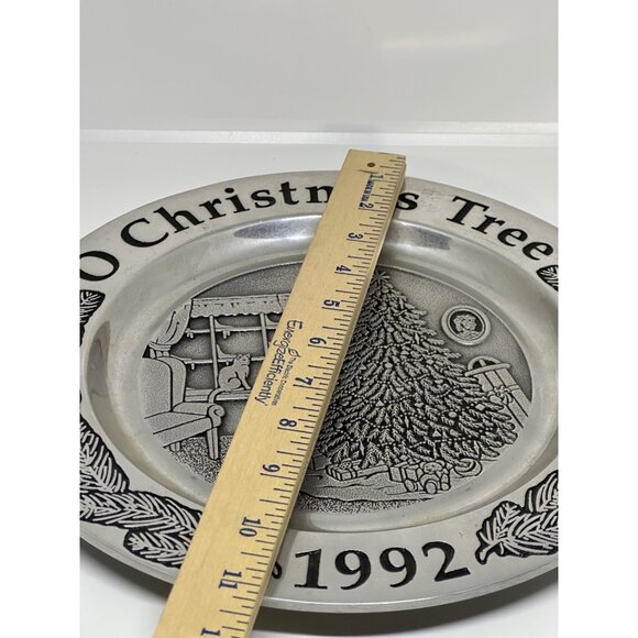 VTG Wilton Armetale O Christmas Tree 1992 Pewter Plate 11” Hanging Decorative - Picture 6 of 6